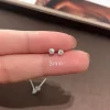 100% réel 925 bijoux en argent sterling femmes mode mignon minuscule cristal clair cz boucles d'oreilles cadeau pour les filles adolescentes dame