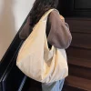 sac fourre tout chic en nylon de couleur unie avec plusieurs poches zippées, sac à bandoulière décontracté de grande capacité pour l'université, le travail et l'utilisation quotidienne