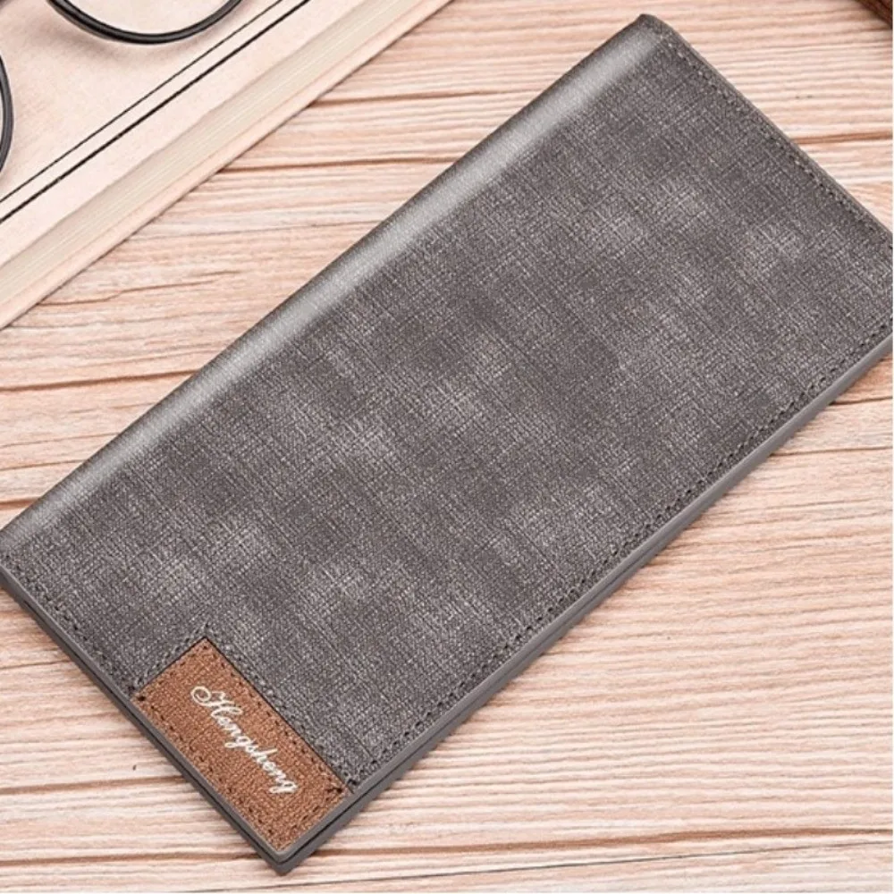 Élégant mâle longue fermeture éclair portefeuille angleterre style grande capacité pochette d'affaires anti vol multi fente pour carte porte carte d'identité hommes