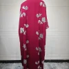 abayas pour femmes grande taille femmes musulmanes à manches longues col en v polyester longue robe maxi mode musulmane abaya avec tenues intérieures
