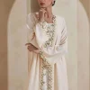 abaya musulman de style dubaï, broderie florale exquise, détails, idéal pour les occasions formelles de mariage du moyen orient, islam modeste