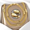 dubaï 18k plaqué or ensembles de bijoux de luxe hip hop punk 2 pièces ensembles collier bracelet mariée bijoux de mariage cadeau de fête des mères