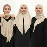 Foulard Hijab instantané à boucle pour femmes musulmanes, Jersey de qualité supérieure, écharpe triangulaire extensible en coton, foulard islamique, enveloppes, voiles Heaband
