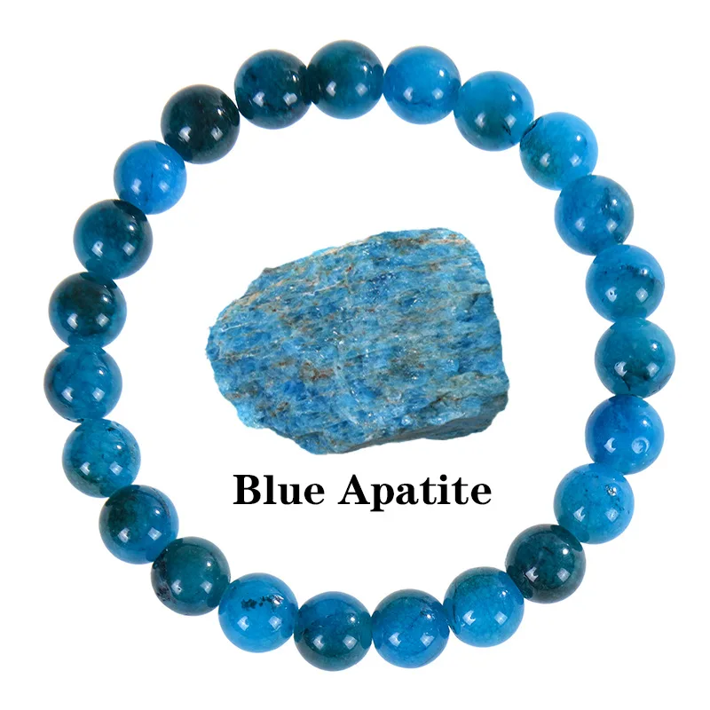 bracelet en pierre original pour femmes et hommes, tendance, en apatite bleue, perles, pierres précieuses, scène du patron, cadeaux d'appréciation des employés