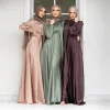Robe Abaya en Satin à Manches sulfpour Femme Musulmane, Vêtement Éducatif, à la Mode Européenne