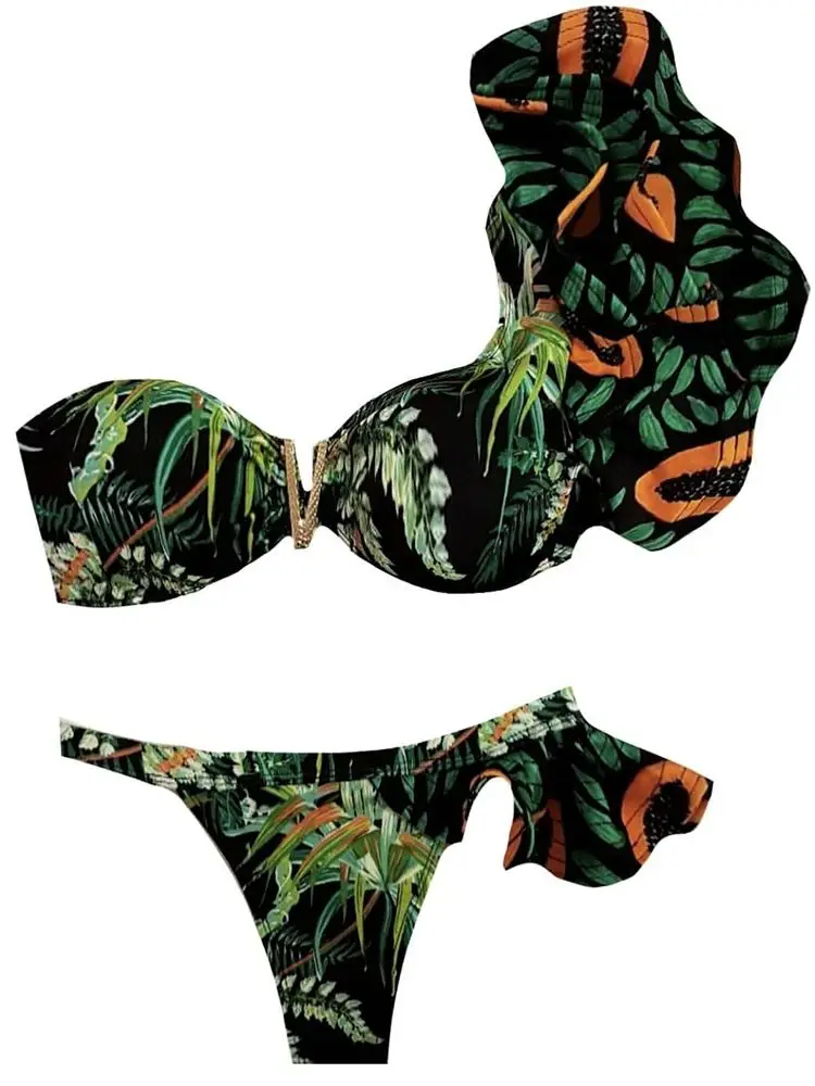 Deux pièces femmes Floral 2025 Push-Up à bretelles volants bandeau Bikini ensemble maillot de bain maillots de bain maillot de bain maillots de bain Biquini Deux pièces femmes Floral 2025 Push-Up à bretelles volants bandeau Bikini ensemble maillot de bain maillots de bain maillot de bain maillots de bain Biquini