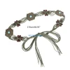 g5gc – corde taille tressée pour banquet, ceinture taille féminine, perles décoratives, ceinture large faite à main