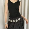chaîne de ventre chaînes de taille bohème bijoux de style ethnique chaînes de ceinture de robe accessoire en métal gland chaîne de corps performance de danse