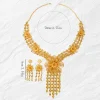 lager bijoux moyen orient bijoux femmes gland boucle d'oreille collier fleur ensemble africain fête de mariage cadeau couleur or collier