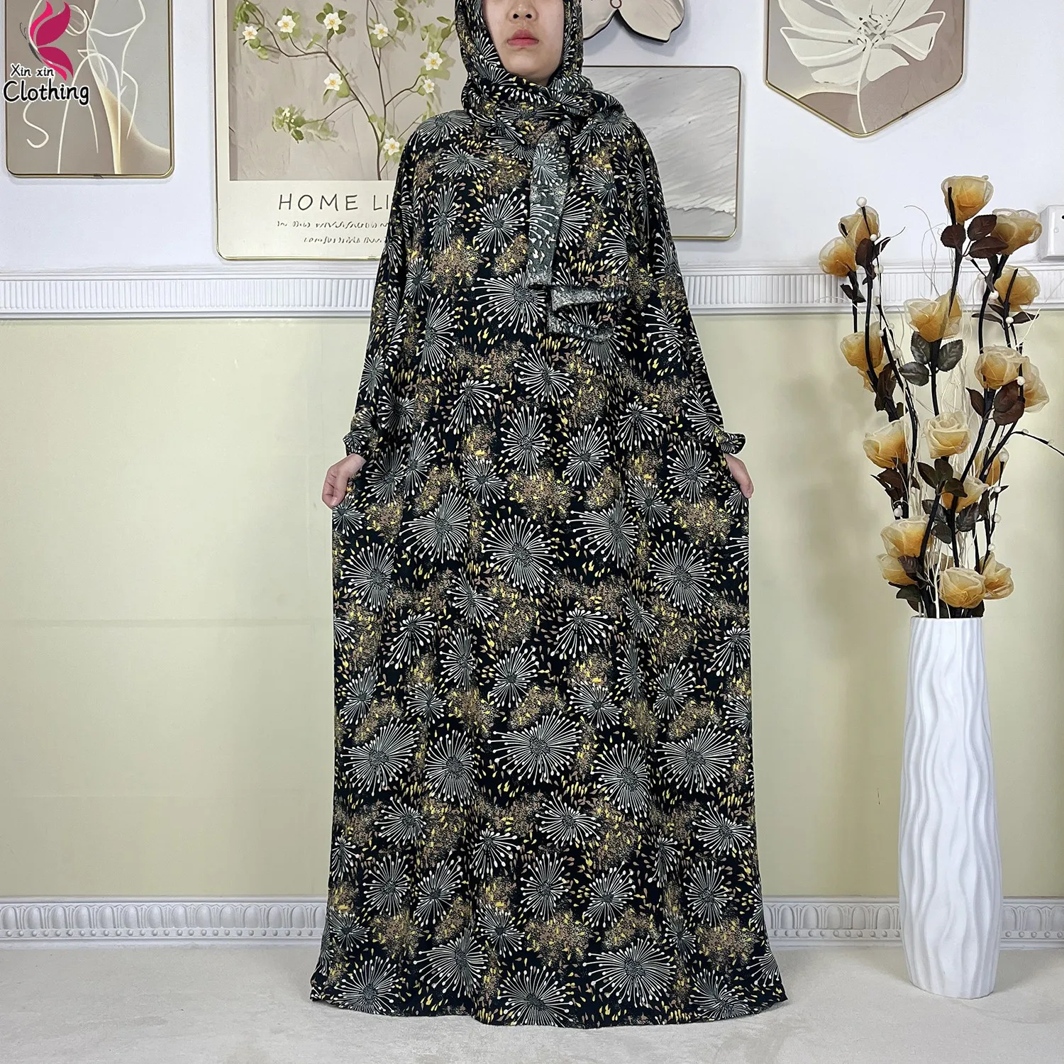 abayas musulmanes pour femmes, vêtement de prière du ramadan, dubaï, moyen orient, robe africaine ample en coton, turban attaché, nouvelle collection 2025