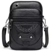 Petit sac rétro en cuir souple pour femmes, sacoche à bandoulière en PU, sac à main, portefeuille pour téléphone portable