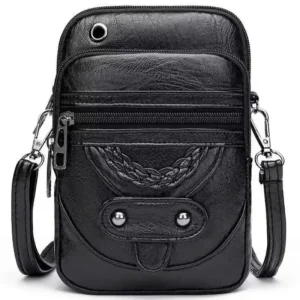 Petit sac rétro en cuir souple pour femmes, sacoche à bandoulière en PU, sac à main, portefeuille pour téléphone portable