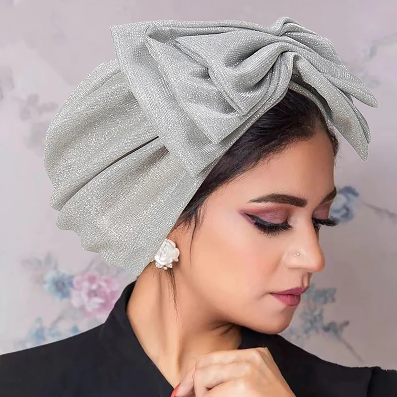 hijab avec nœud pour femme musulmane, bonnet turban pour femme, élastique doux, foulard rond, chapeaux indiens, document solide, mode, nouveau, 2025