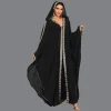 Abaya marocain caftan dubaï robe Maxi à capuche manches chauve-souris Farasha caftan femmes musulmanes africain ouvert Kimono Boubou robes de soirée