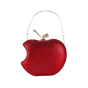 Mini pochette de soirée glamour en forme de pomme pour femme, poignée supérieure, JOfor
