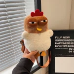 Sac à main jetable pour femme, sac à main à sangle réglable, peluche moelleuse, sac de dessin animé, mignon, lancé de poule, voyage et fête