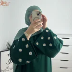 Robe modeste musulmane brodée de marguerites pour femmes, Eid, arabie saoudite, dubaï, Abaya, luxe, Islam, turquie, fête de vacances, Jalabiya, 2025