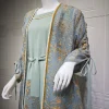 musulman élégant vert brodé abaya broderie motifs floraux conception de ceinture pour les mariages des Émirats américains de dubaï célébrations du ramadan formelles