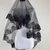 haute qualité visage voile blanc dentelle broderie bord voiles de mariée voiles de mariée mariage 1 couche accessoires de mariée hlts04