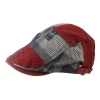 casquette de baseball respirante et réglable pour hommes, couvre chef plat, béret à carreaux irréguliers, visière boinas, chapeau de journal, sport