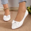 Femmes chaussures plates décontractées nouveau nœud chaussures de marche élégantes printemps marque de créateur robe rétro chaussures à semelle souple Zapatillas Mujer