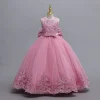 Brillant enfant en bas âge petites grandes filles brodé perlé nœud papillon mariage fleur fille fête d&rsquo;anniversaire concours formel robe de vacances de pâques