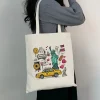sac fourre tout en toile à motif chic paris new york – sac à bandoulière élégant et durable pour un usage quotidien, idéal pour les fashionistas tendance