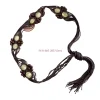 49me conneclat corde à cire tissé à main avec des glands conception ethnique courroie tressée réglable