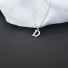 colliers avec pendentifs en forme de lettres de l'alphabet anglais pour femmes, couleur argent, bijoux en métal, chaîne initiale simple, ras du cou