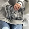 sac à cosmétiques mignon noir et blanc élégant jacquard toile artistique rétro élégant fleur pochette pratique