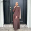 Robe d&rsquo;été pour femmes musulmanes arabes, modeste, Eid dubaï, Abaya uni, tenue de fête islamique, robes de vacances élégantes, Kaftan turquie, 2025