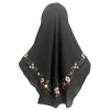 Écharpe turban musulmane pour femmes arabes, broderie florale, hijab instantané direct, eid ramadan, prière islamique shayla tiens imar