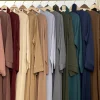 Robe longue Nida Abaya, robe élégante simple, robe à manches A-ligne, document pur, Dubaï, Royaume-Uni, modeste, populaire, vente chaude