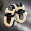 pantoufles plates en coton à plateforme pour femmes, mules en fourrure, chaussures d'hiver, diapositives chaudes en peluche, tendance, en cuir souple, décontractées, nouvelle collection 2025