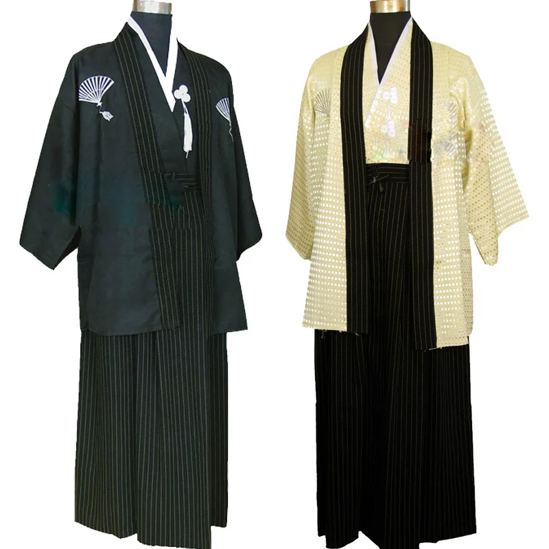 kimono japonais vintage pour hommes, robe traditionnelle japonaise yukata, costumes de danse sur scène, vêtements de samouraï pour hommes