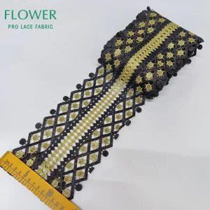 Ruban brodé de 5 Yards pour l&rsquo;artisanat pour femmes, accessoires de couture, appliques d&rsquo;artisanat de mariage, accessoires d&rsquo;habillage en dentelle DIY