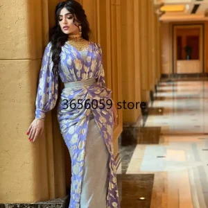 Abaya hanche étreinte dorure Robe de soirée personnalisé élégant Sexy danse Robe de soirée caftan élégant femmes Robe musulmane expédition rapide