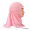 hijabs pour enfants de couleur unie, écharpe islamique pour filles musulmanes, châles doux et extensibles pour filles de 2 à 7 ans, turban 50cm