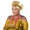Brillant déjà fait Turban casquette femmes musulman Hijab Bonnet africain Auto Gele couvre-chef Nigeria mariage casque fête chapeau bandeau
