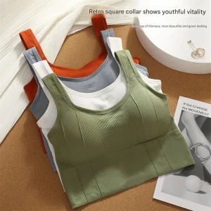 Soutien-gorge de sport respirant à épaules larges pour femmes, résistant à la sueur, haut de Fitness, sans couture, Yoga, antichoc, haut court froncé, soutien-gorge de sport, gymnastique