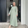 abaya robe musulmane pour femmes, vêtements islamiques modestes, avec bretelles arrière ajustables, nouvelle collection 2025