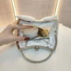 pochette de mariée élégante avec nœud en satin, poignée en métal, sac à main de soirée avec chaîne, sangle d'épaule, style féerique, bourse de mariage pour femmes