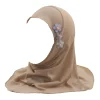 Écharpe de sauna islamique pour enfants, hijab pour filles musulmanes, châles arabes aléatoires, couverture complète, casquettes turban, document de fleurs, ramadan, eid amira