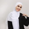 hijab instantané en mousseline de soie pour femmes, avec aimants intégrés, couleur unie, châle facile à porter, enveloppe musulmane avec sous capuchon modal