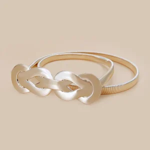 Ceinture à chaîne dorée pour femmes, élastique, pour robe, en métal argenté, accessoire de luxe Y2k