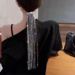 Épingles à cheveux en strass brillant pour femmes, longues pampilles en cristal, accessoires pour cheveux, bijoux de Banquet de mariage, épingles à cheveux, couvre-chef