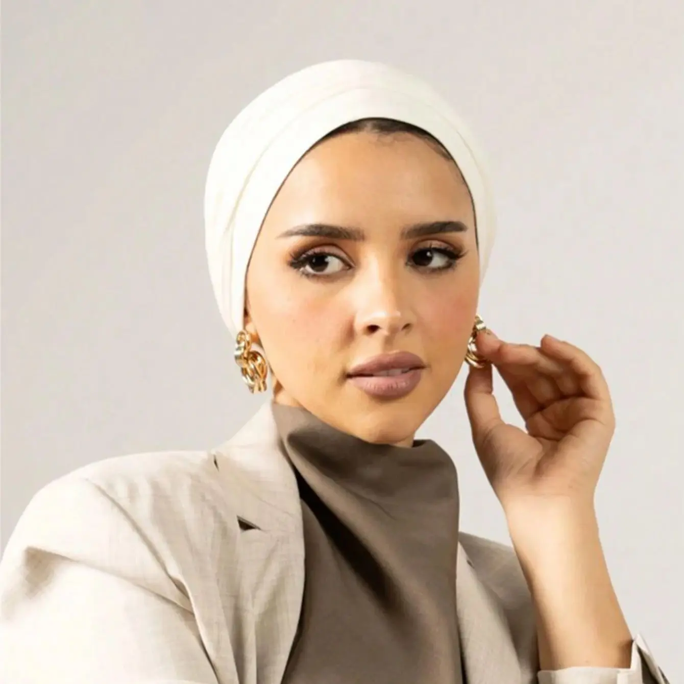 maillot modal de luxe hijab instantané musulman sous écharpe casquettes coton extensible turban casquette islamique sous écharpe bonnet foulard bandeau