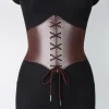 ceinture de taille médiévale pour femme, accessoire de cosplay, reliure élastique, marron, rétro, viking, renaissance, robe, décoration de cheminée