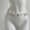 ceinture en chaîne de taille en perles multicouches rétro y2k pour femmes, accessoires de bijoux de corps élégants pour fête et tenue décontractée