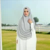 double couche en mousseline de soie instantanée hijab amira femmes couleur unie premium qualité mousseline de soie khimar couverture complète tête prêt à porter écharpe